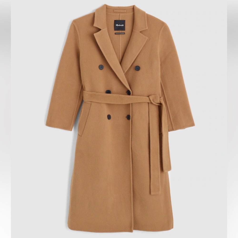 Madewell Double-Faced Brushed Long Coat. Wool blend. Peanut Brown. M. NWT